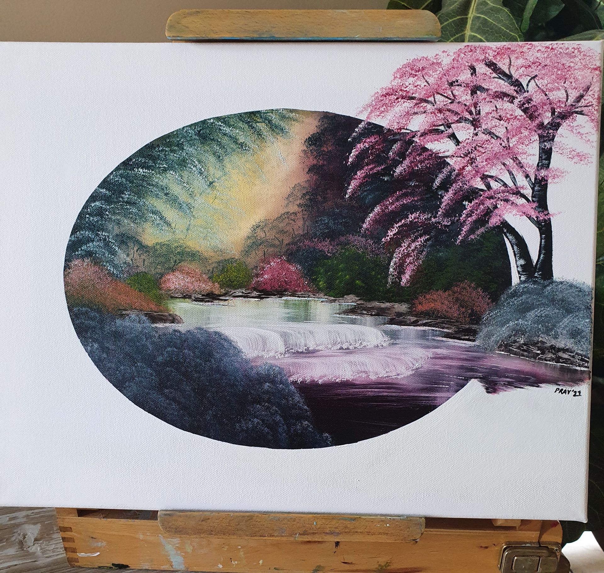 Cherry Blossom River (45cm x 35,5cm x 1,5cm)
