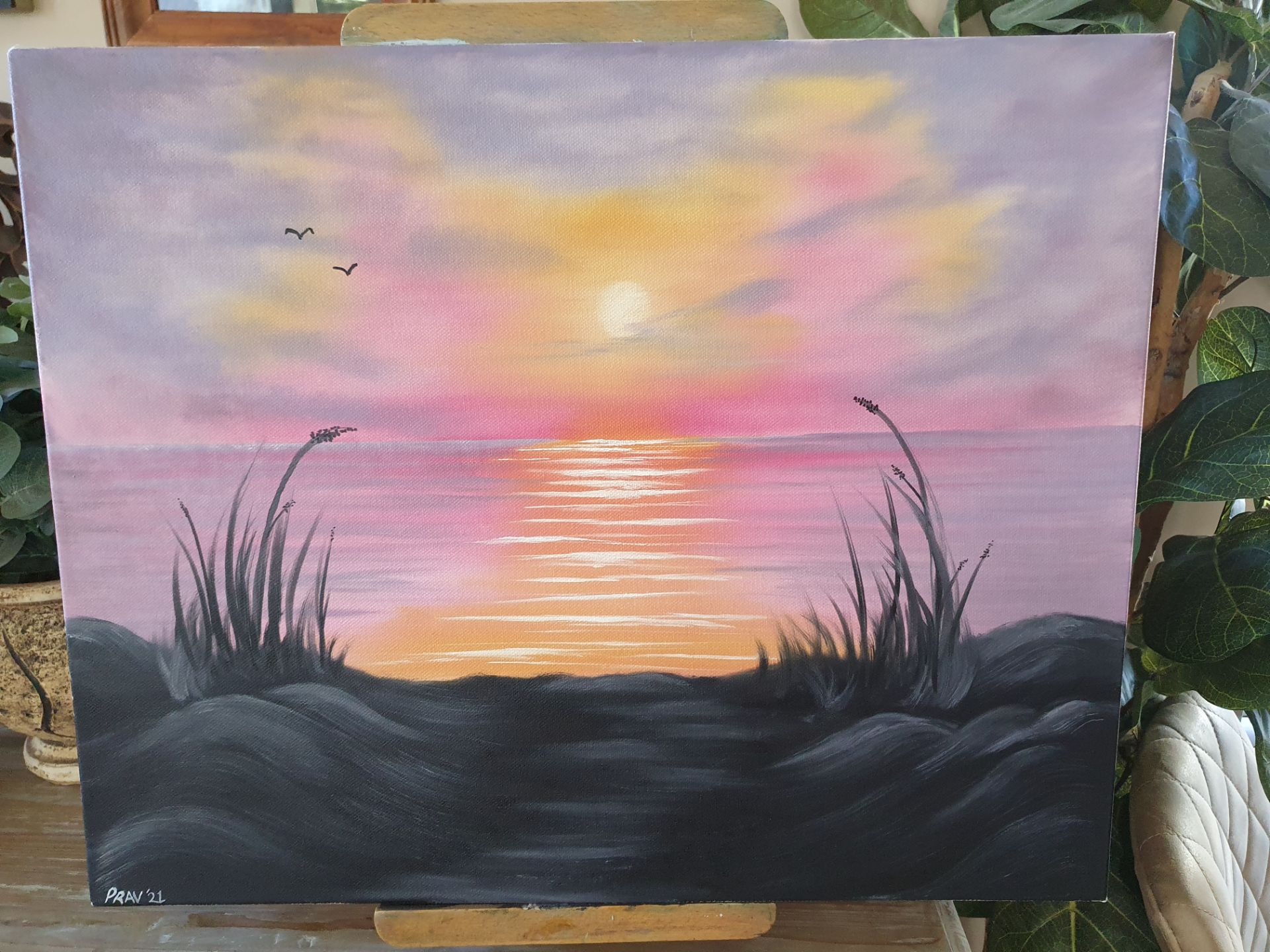 Green and Gold (61cm x 45,5cm x 3,5cm)